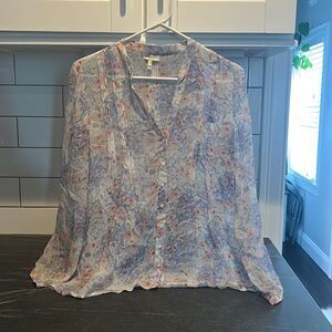 Joie sheer floral blouse